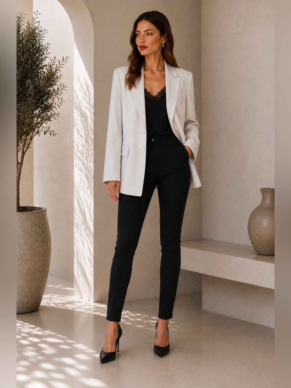 Vince Off-White Tailored Blazer | Minimalist Quiet Luxury | Size 6